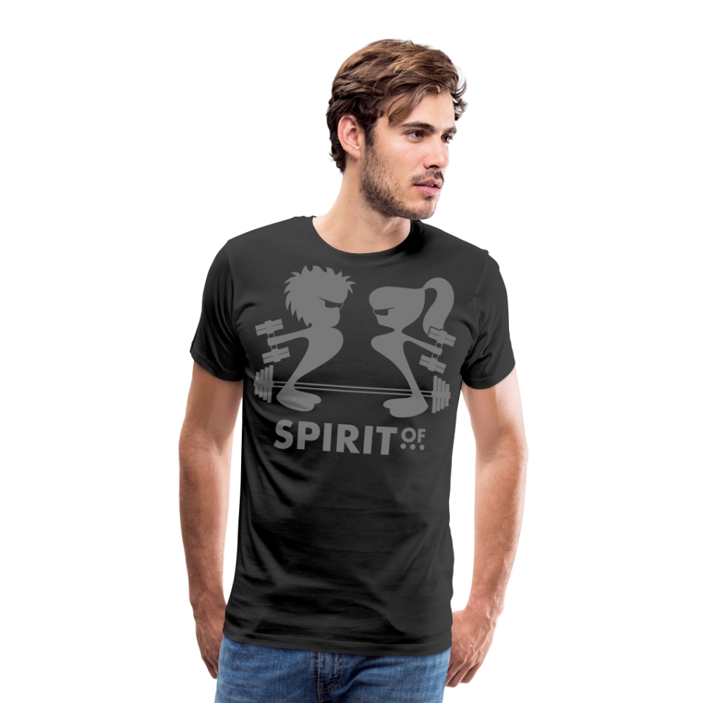 Camiseta Premium 150 Negra (Hombre) - Spiritof Gym Grey Shapes - black