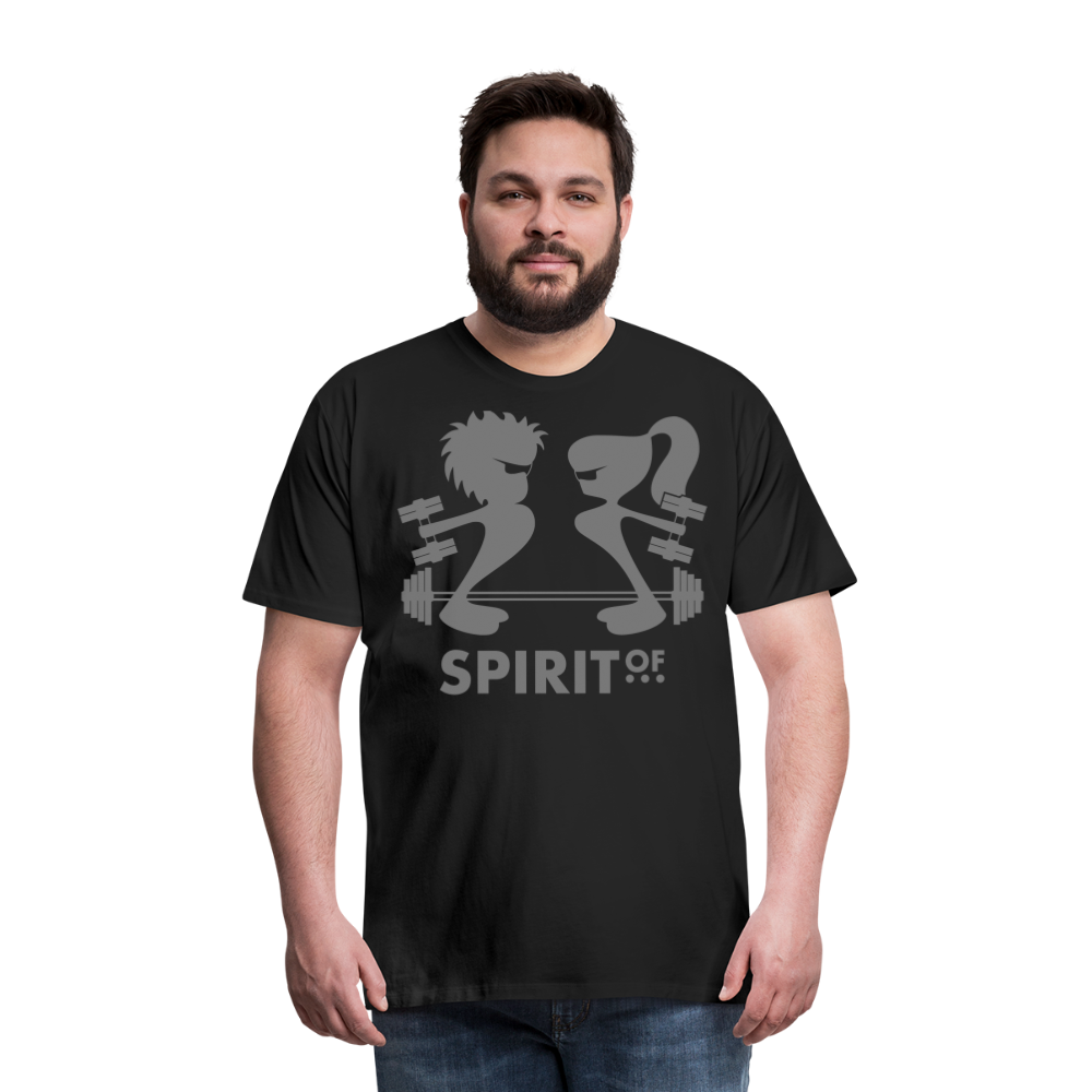 Camiseta Premium 150 Negra (Hombre) - Spiritof Gym Grey Shapes - black