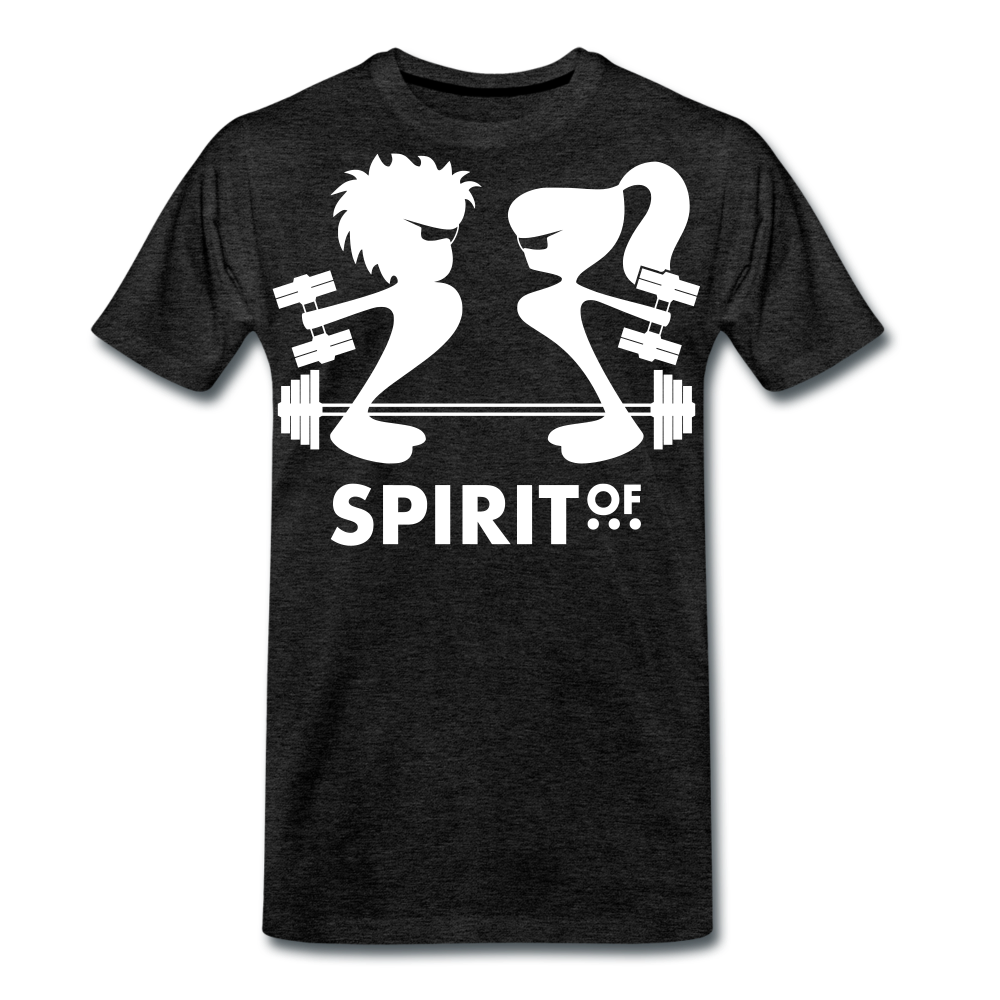 Camiseta Premium 150 Antracita (Hombre) - Spiritof Gym White Shapes - charcoal grey