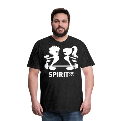 Camiseta Premium 150 Antracita (Hombre) - Spiritof Gym White Shapes - charcoal grey