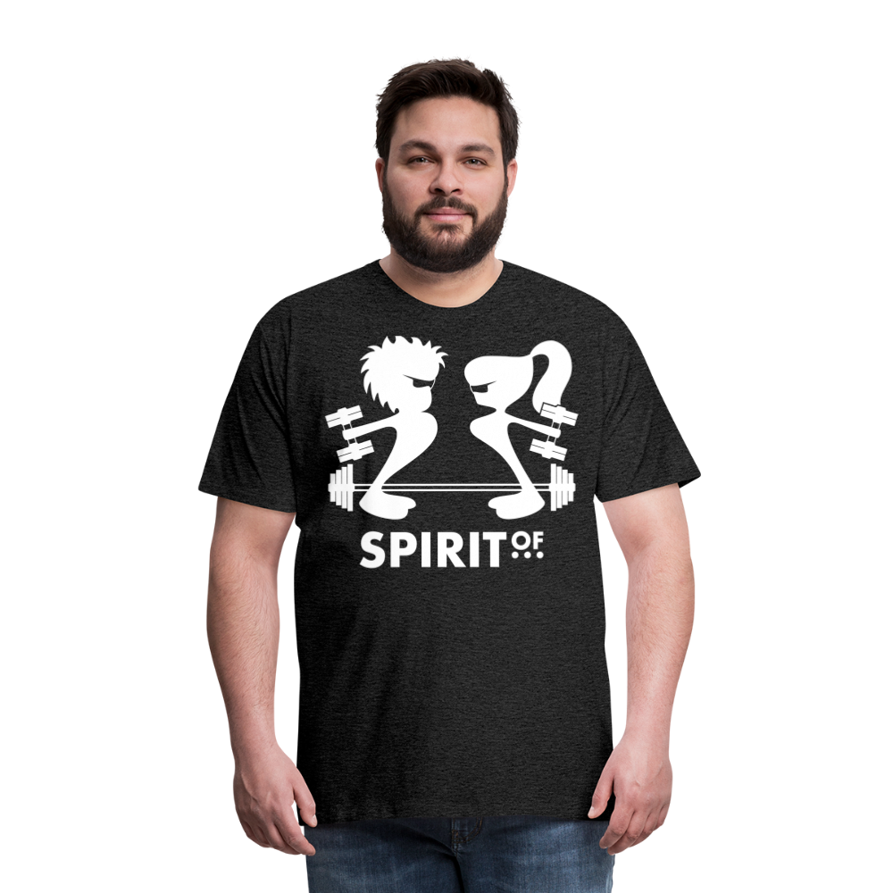 Camiseta Premium 150 Antracita (Hombre) - Spiritof Gym White Shapes - charcoal grey