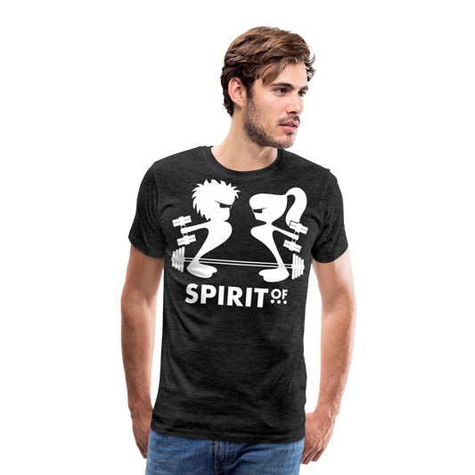 Camiseta Premium 150 Antracita (Hombre) - Spiritof Gym White Shapes - charcoal grey