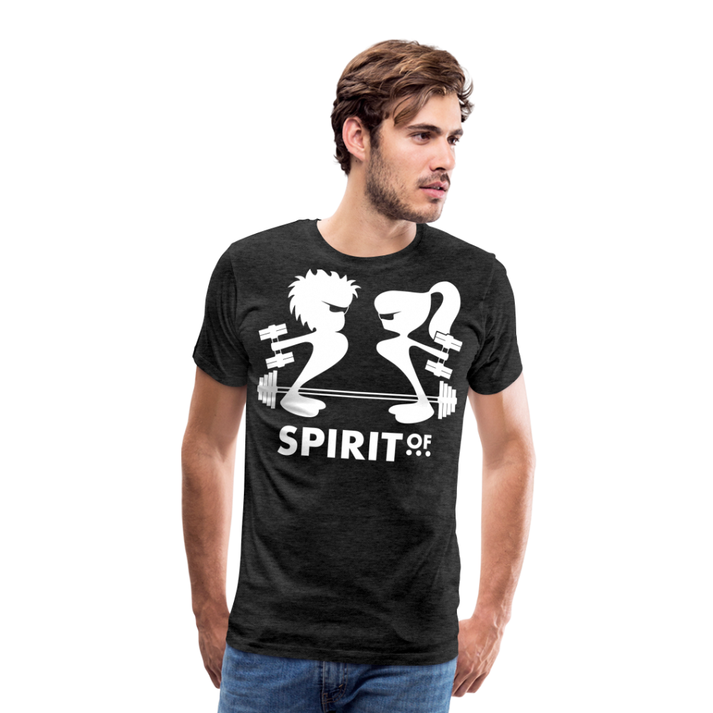 Camiseta Premium 150 Antracita (Hombre) - Spiritof Gym White Shapes - charcoal grey