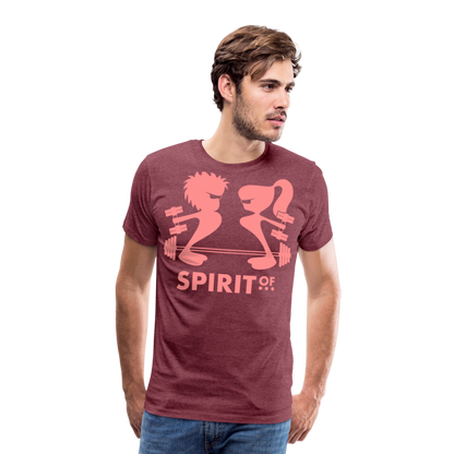 Camiseta Premium 150 Rojo Burdeos Salpicado (Hombre) - Spiritof Gym Pink Shapes - heather burgundy