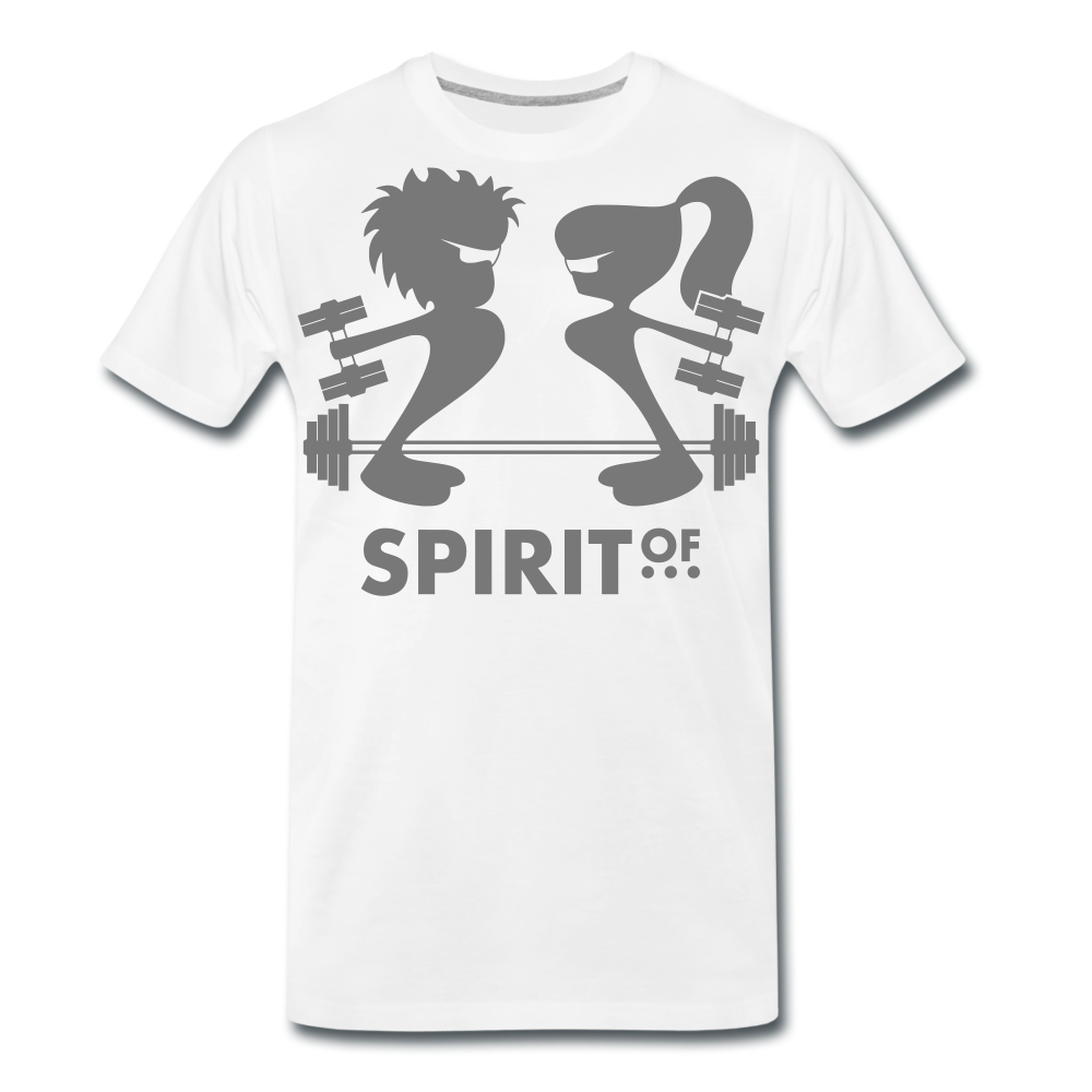 Camiseta Premium 150 Blanca (Hombre) - Spiritof Gym Grey Shapes - white