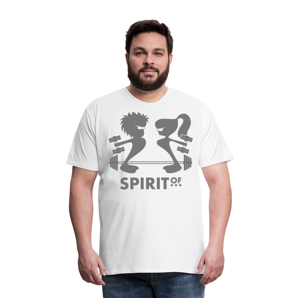 Camiseta Premium 150 Blanca (Hombre) - Spiritof Gym Grey Shapes - white