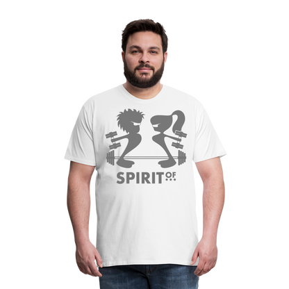 Camiseta Premium 150 Blanca (Hombre) - Spiritof Gym Grey Shapes - white