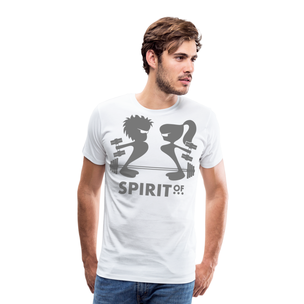 Camiseta Premium 150 Blanca (Hombre) - Spiritof Gym Grey Shapes - white