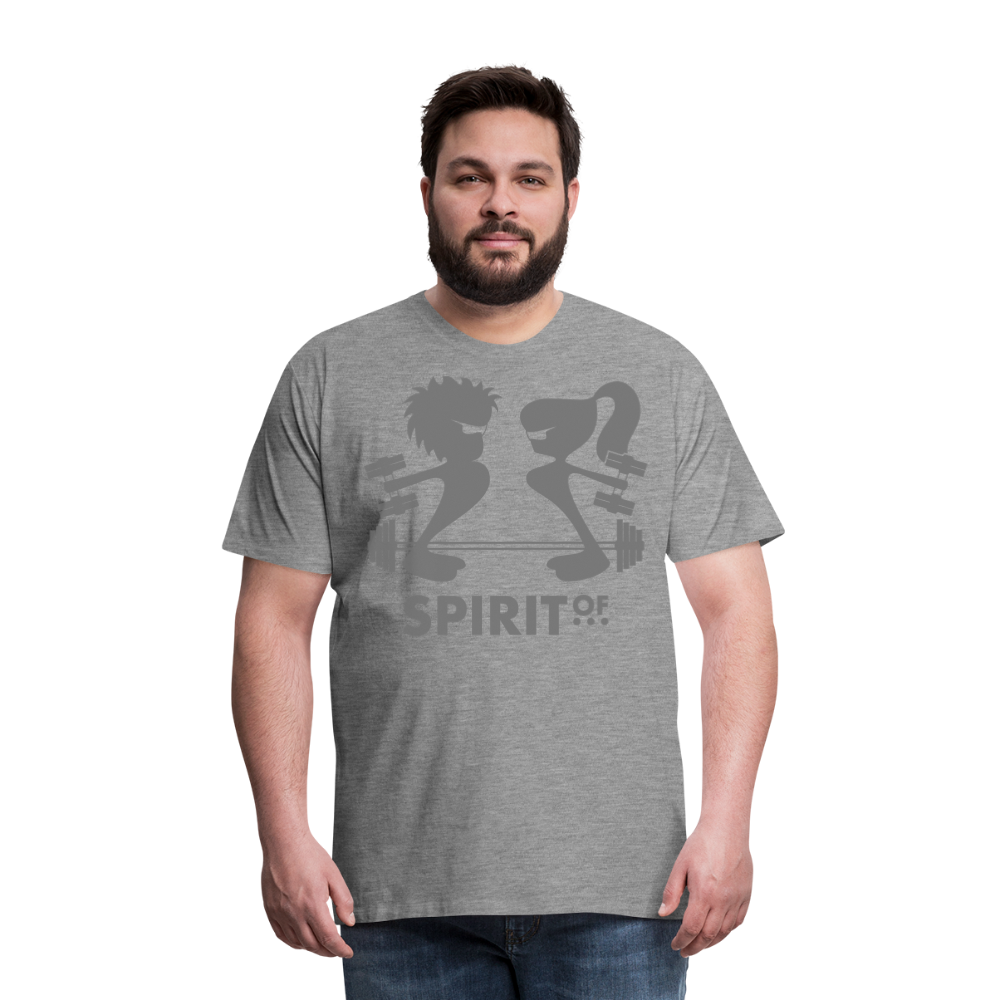 Camiseta Premium 150 Gris (Hombre) - Spiritof Gym Grey Shapes - heather grey
