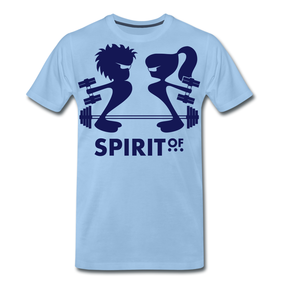 Camiseta Premium 150 Azul Cielo (Hombre) - Spiritof Gym Navy Shapes - sky