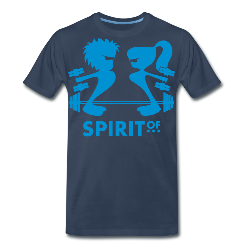 Camiseta Premium 150 Azul Marino (Hombre) - Spiritof Gym LightBlue Shapes - navy