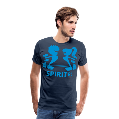 Camiseta Premium 150 Azul Marino (Hombre) - Spiritof Gym LightBlue Shapes - navy