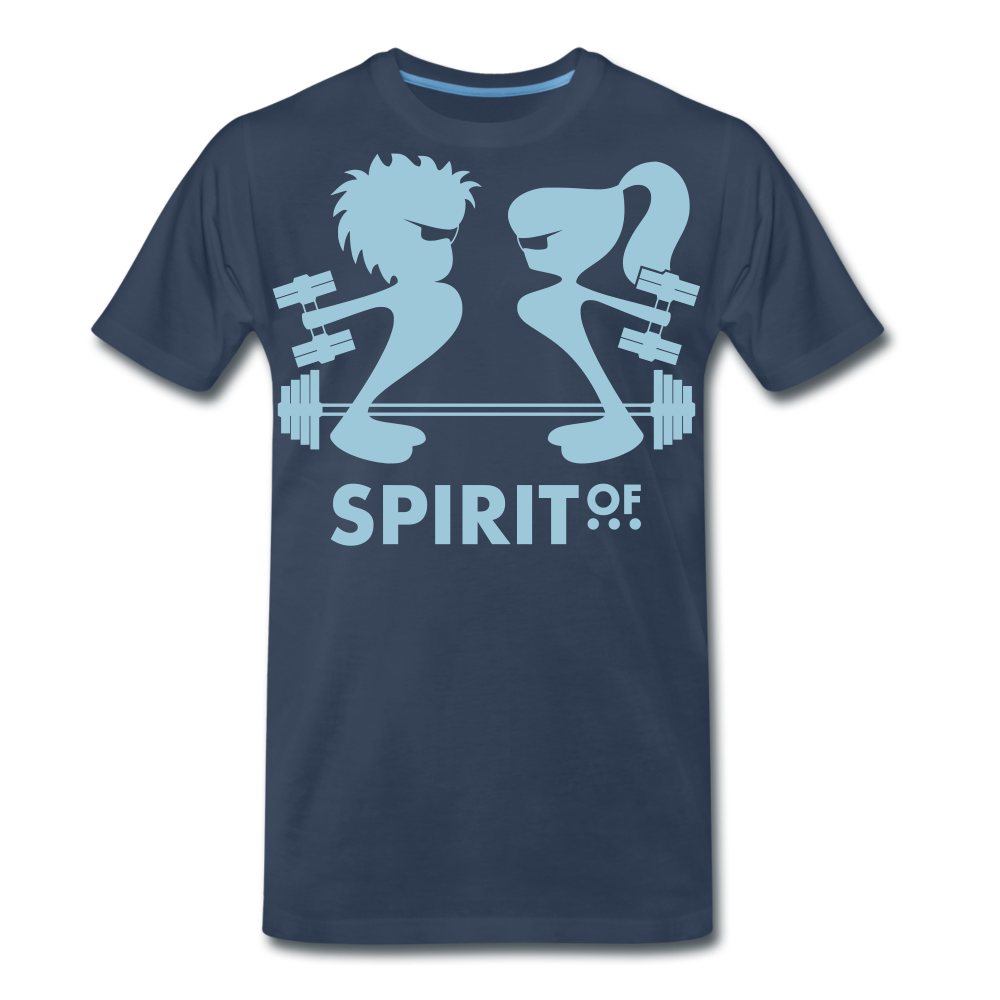 Camiseta Premium 150 Azul Marino (Hombre) - Spiritof Gym SkyBlue Shapes - navy