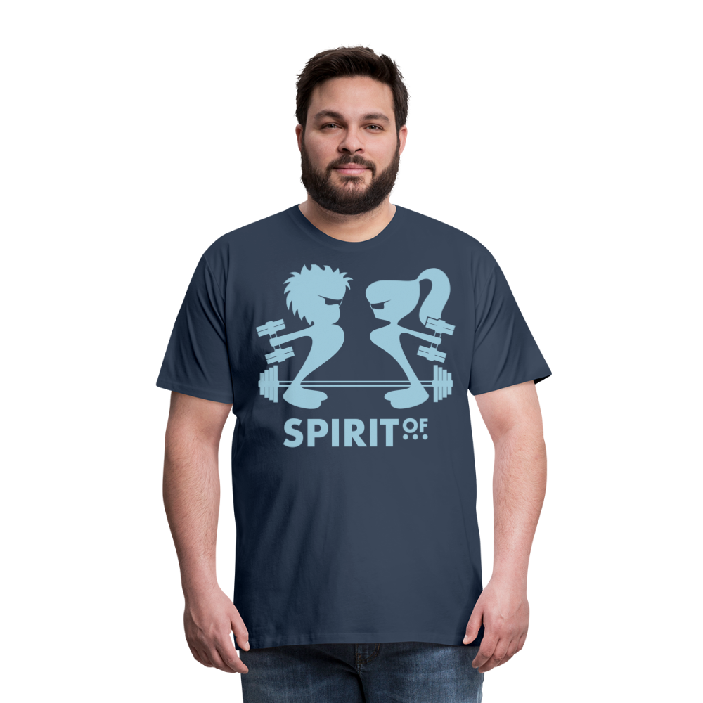Camiseta Premium 150 Azul Marino (Hombre) - Spiritof Gym SkyBlue Shapes - navy