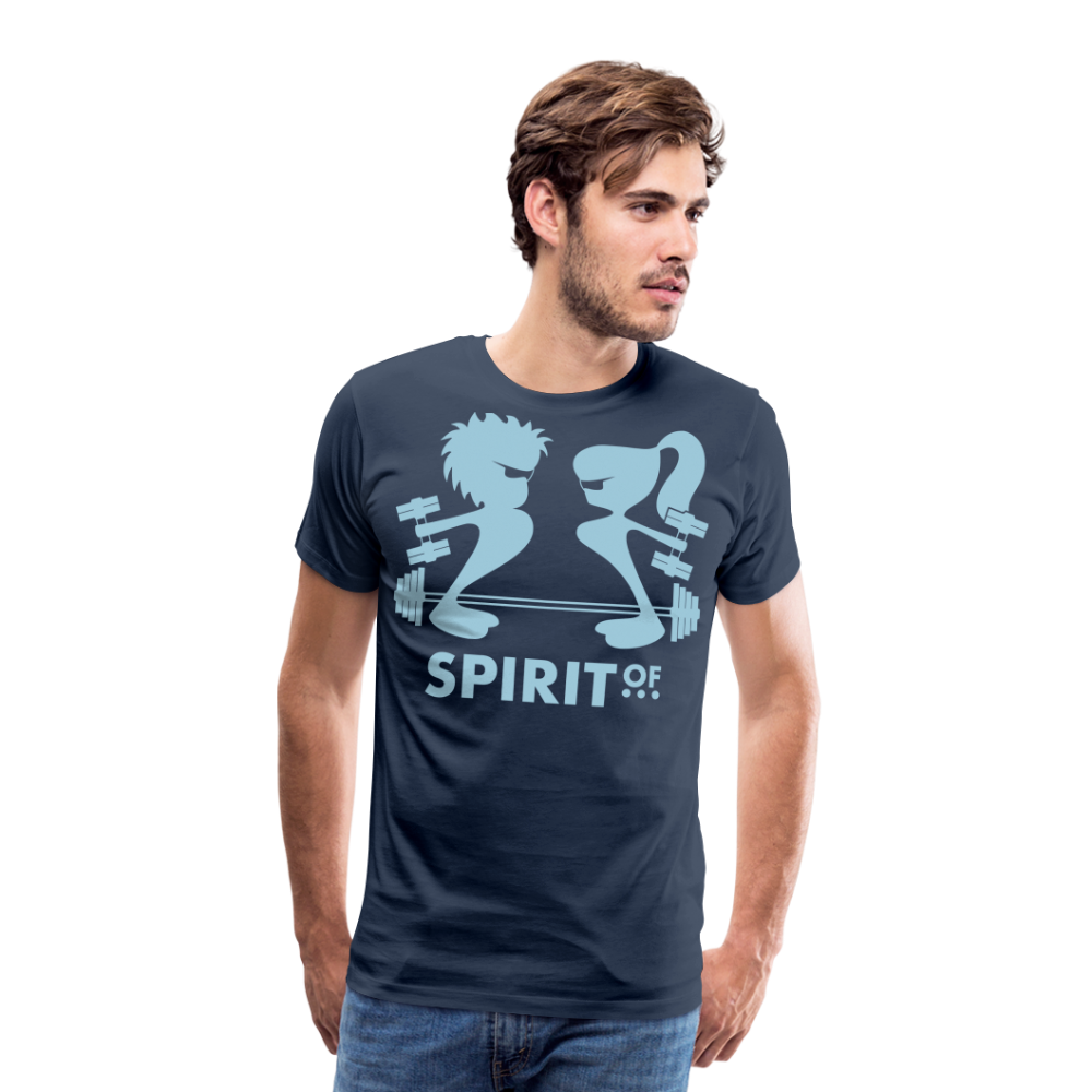 Camiseta Premium 150 Azul Marino (Hombre) - Spiritof Gym SkyBlue Shapes - navy