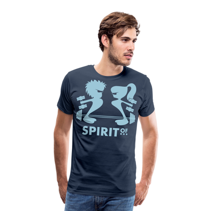 Camiseta Premium 150 Azul Marino (Hombre) - Spiritof Gym SkyBlue Shapes - navy