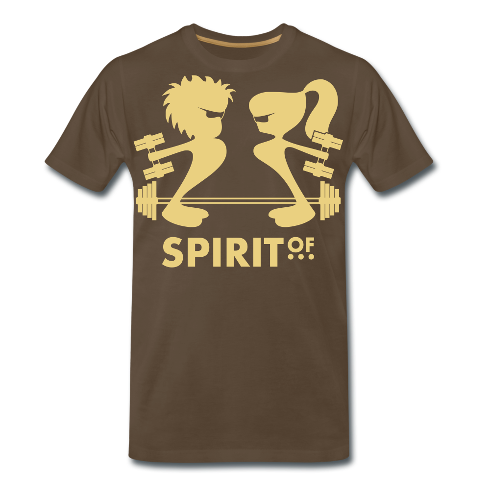 Camiseta Premium 150 Marrón (Hombre) - Spiritof Gym Cream Shapes - noble brown