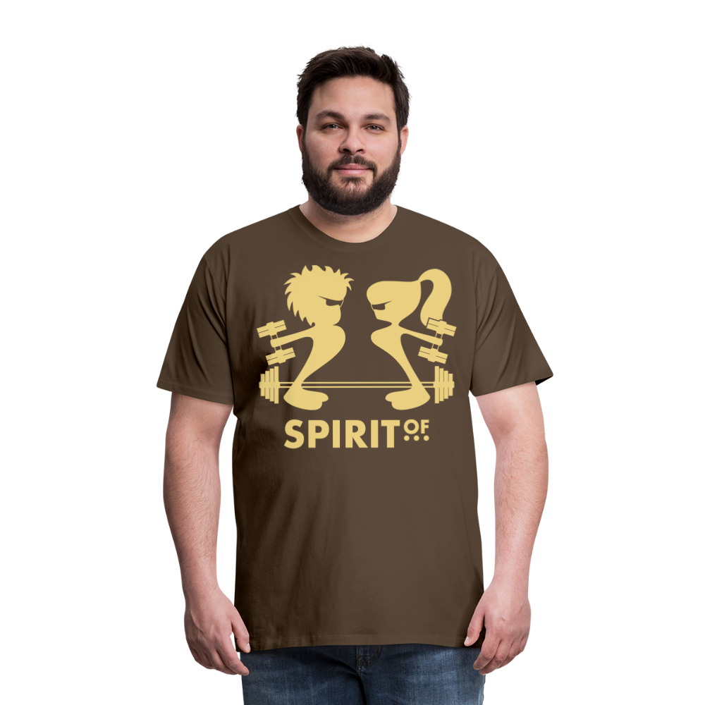 Camiseta Premium 150 Marrón (Hombre) - Spiritof Gym Cream Shapes - noble brown