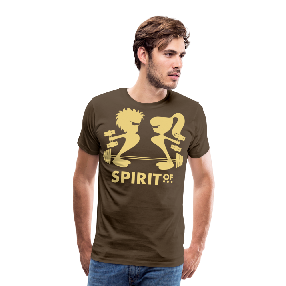 Camiseta Premium 150 Marrón (Hombre) - Spiritof Gym Cream Shapes - noble brown