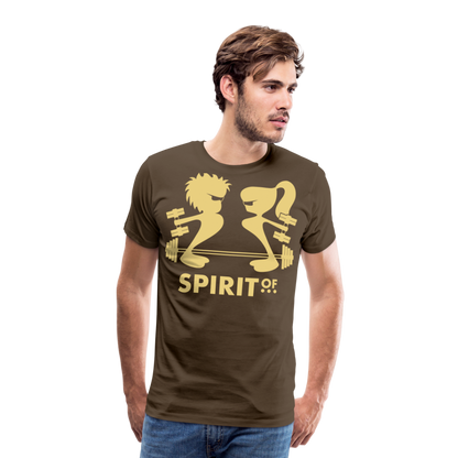 Camiseta Premium 150 Marrón (Hombre) - Spiritof Gym Cream Shapes - noble brown
