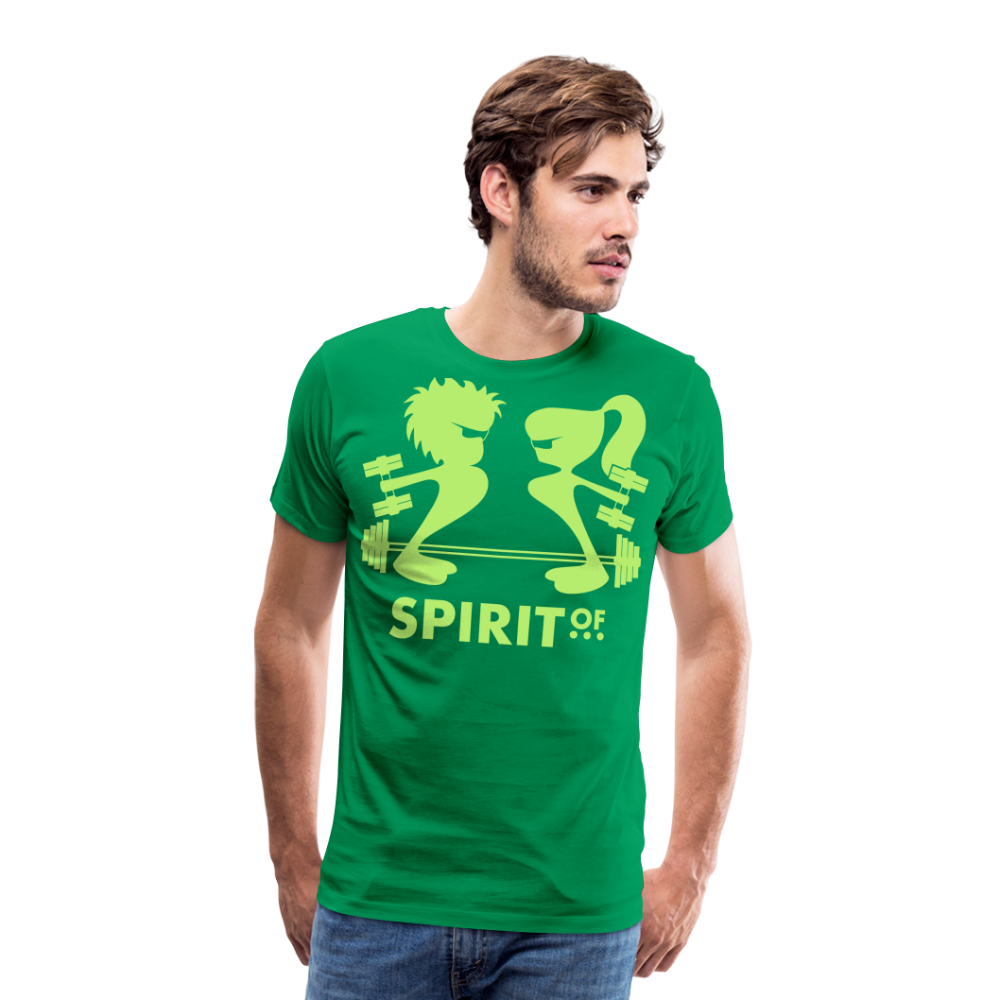 Camiseta Premium 150 Verde (Hombre) - Spiritof Gym BrightGreen Shapes - kelly green