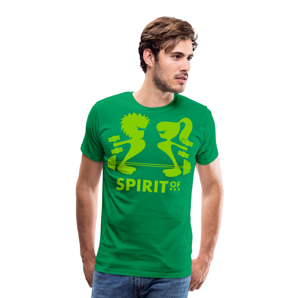 Camiseta Premium 150 Verde (Hombre) - Spiritof Gym AppleGreen Shapes - kelly green