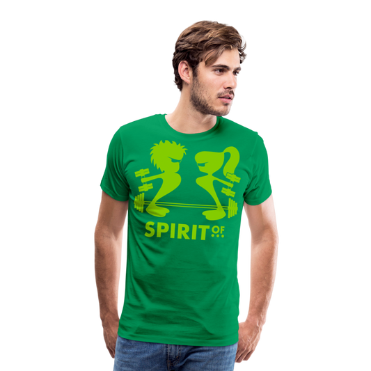 Camiseta Premium 150 Verde (Hombre) - Spiritof Gym AppleGreen Shapes - kelly green