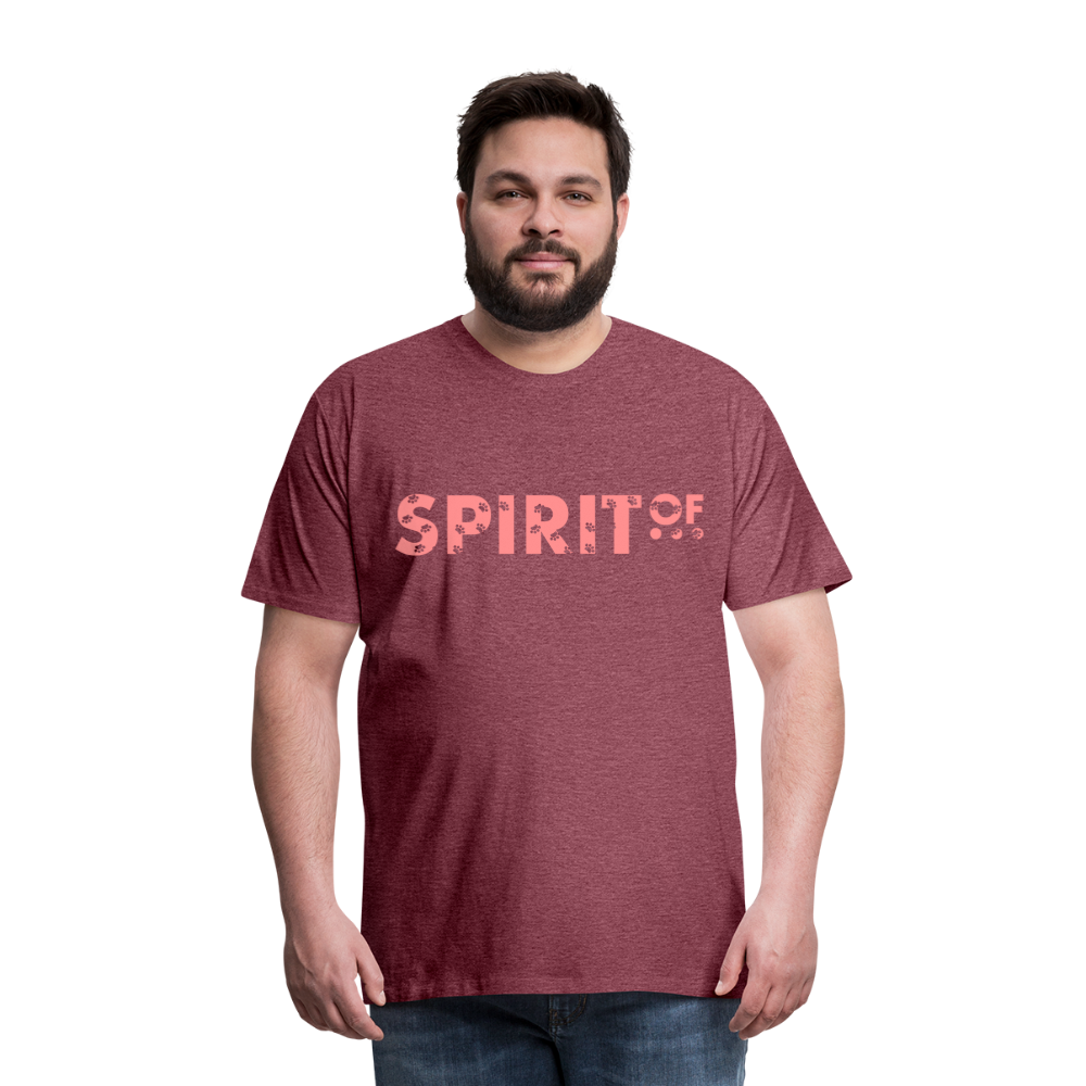 Camiseta Premium 150 Rojo Burdeos Salpicado (Hombre) - Spiritof Animal Pink Shapes - heather burgundy