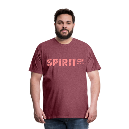 Camiseta Premium 150 Rojo Burdeos Salpicado (Hombre) - Spiritof Animal Pink Shapes - heather burgundy