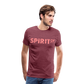 Camiseta Premium 150 Rojo Burdeos Salpicado (Hombre) - Spiritof Animal Pink Shapes - heather burgundy