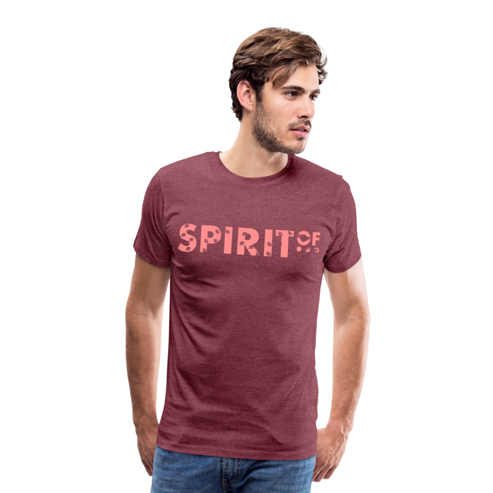 Camiseta Premium 150 Rojo Burdeos Salpicado (Hombre) - Spiritof Animal Pink Shapes - heather burgundy