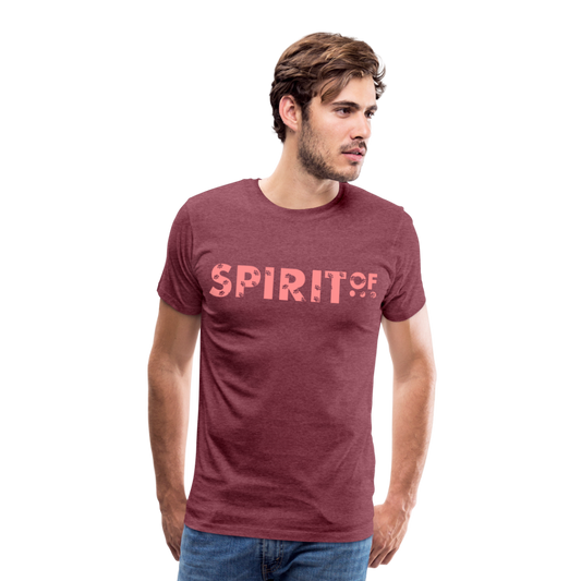Camiseta Premium 150 Rojo Burdeos Salpicado (Hombre) - Spiritof Animal Pink Shapes - heather burgundy