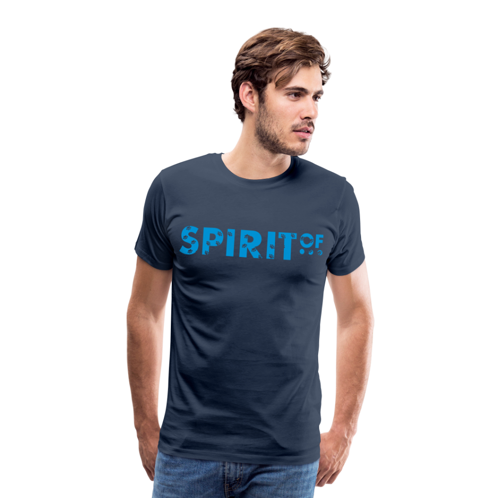 Camiseta Premium 150 Azul Marino (Hombre) - Spiritof Animal LightBlue (FootPrints) - navy