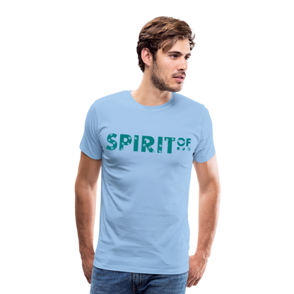 Camiseta Premium 150 Azul Cielo (Hombre) - Spiritof Animal EmeraldGreen (FootPrints) - sky