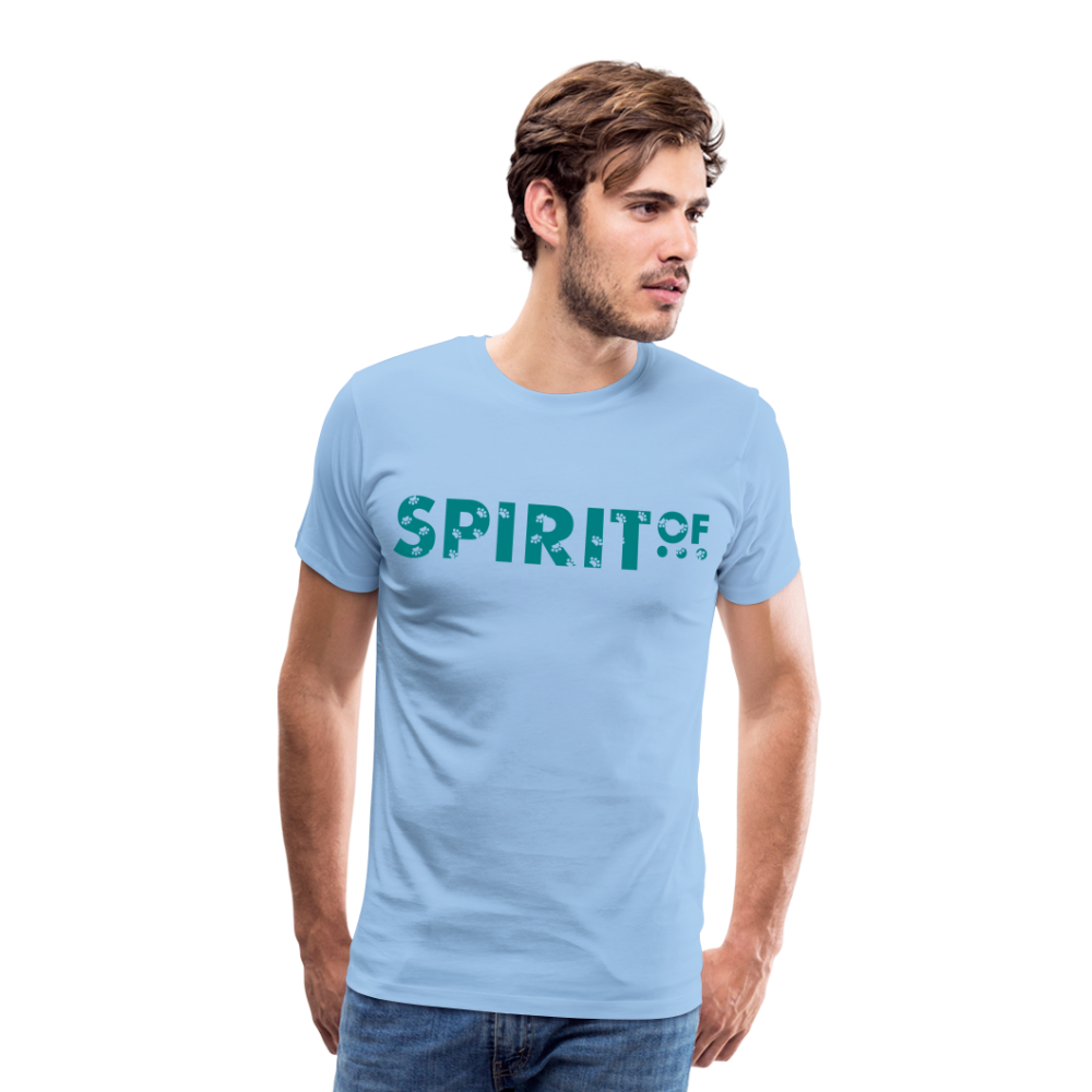 Camiseta Premium 150 Azul Cielo (Hombre) - Spiritof Animal EmeraldGreen (FootPrints) - sky