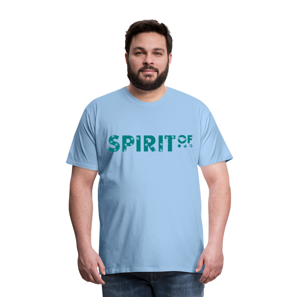 Camiseta Premium 150 Azul Cielo (Hombre) - Spiritof Animal EmeraldGreen (FootPrints) - sky
