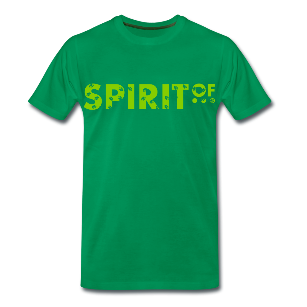 Camiseta Premium 150 Verde (Hombre) - Spiritof Animal AppleGreen (FootPrints) - kelly green