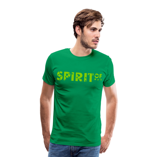 Camiseta Premium 150 Verde (Hombre) - Spiritof Animal AppleGreen (FootPrints) - kelly green