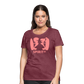 Camiseta Premium 150 Rojo Burdeos Salpicado (Mujer) - Spiritof Surf Pink Shapes - heather burgundy