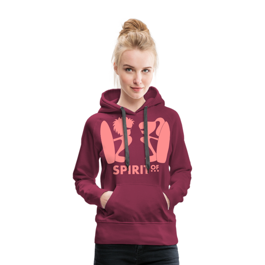 Sudadera Rojo Burdeos con capucha (Mujer) - Spiritof Surf Pink Shapes - bordeaux