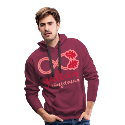 Sudadera Rojo Burdeos con capucha (Hombre) - Consciencia Galicia Red&Pink - bordeaux