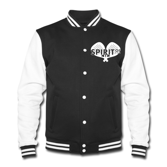 Cazadora Universitaria Azul Marino y Blanca (Unisex) - Spiritof Pádel White Shapes&Palas - black/white